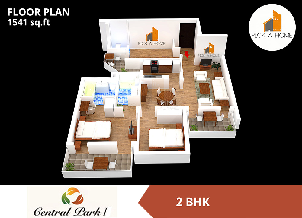 2BHK (1541 sqFT) apartments for sale/rent in Sweta Estates Pvt. Ltd SWETA CENTRAL PARK I, Sector 42