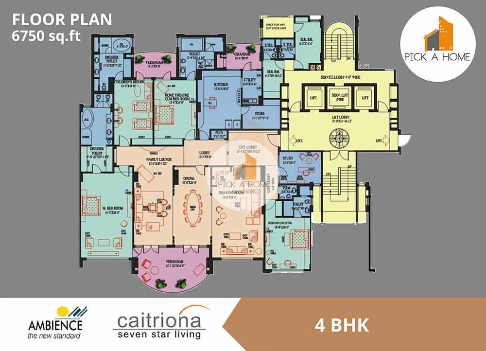 4 BHK (6750 sqFT) apartments for sale/rent in Ambience Builders Private Limited AMBIENCE CAITRIONA, AMBIENCE ISLAND