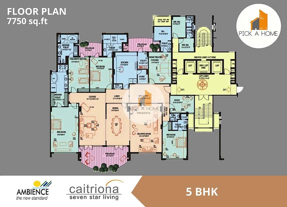 5 BHK (7750 sqFT) apartments for sale/rent in Ambience Builders Private Limited AMBIENCE CAITRIONA, AMBIENCE ISLAND