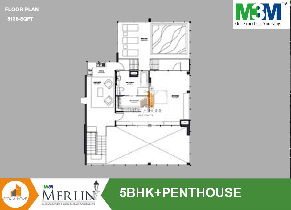 5BHK+PENTHOUSE (5136 sq.ft) apartments for sale/rent in M3M India Limited M3M MERLIN, 